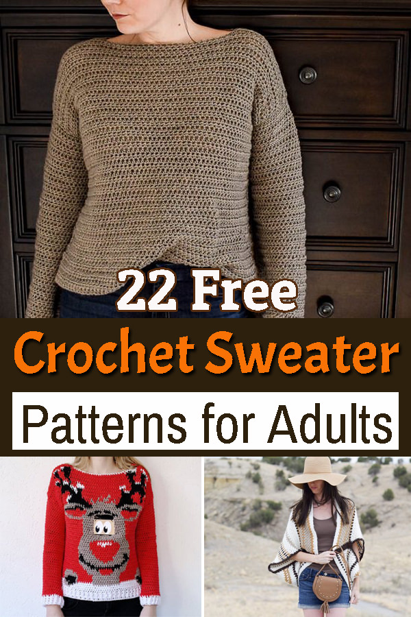 22 Free Crochet Sweater Patterns for Adults - Crocht