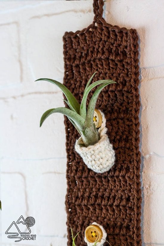 10 {FREE} Crochet Air Plant Holder Patterns Balcony Garden Web