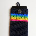 crochet phone cover midnight rainbow #freepattern #crochet