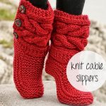 Cabled Slipper Boots