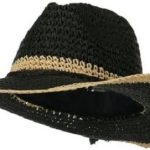 Edge Detail Crochet Cowboy Hat – Black