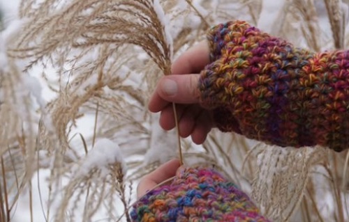 Men's Crochet Fingerless Gloves Pattern 2