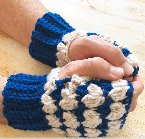Men's Crochet Fingerless Gloves Pattern 25