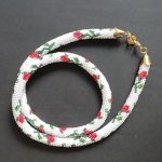 DIY Crochet Beaded Necklace with Rose Pattern