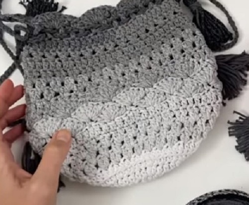 Crochet Drawstring Bag 7