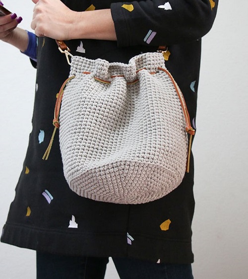 Crochet Drawstring Bag 1