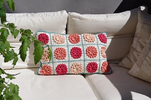 Crochet Flower Pillow 11