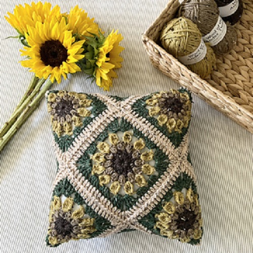 Crochet Flower Pillow 12