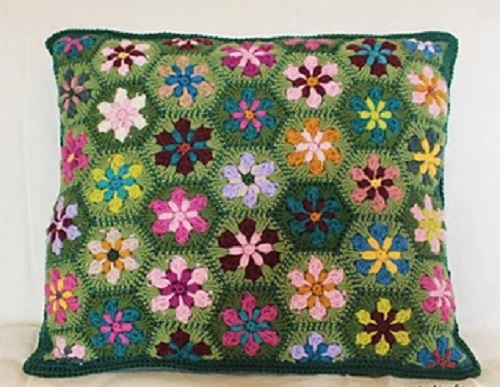 Crochet Flower Pillow 10