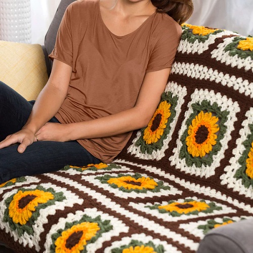 Sunflower Crochet Blanket 2