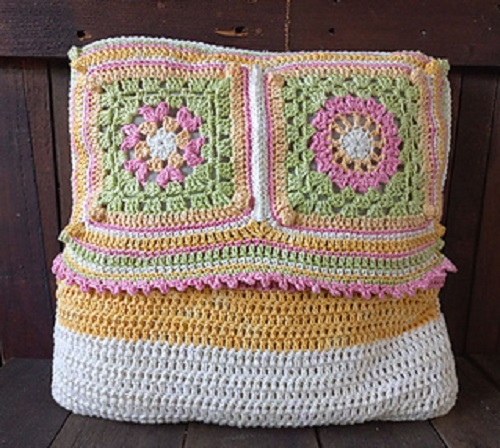Crochet Flower Pillow 6