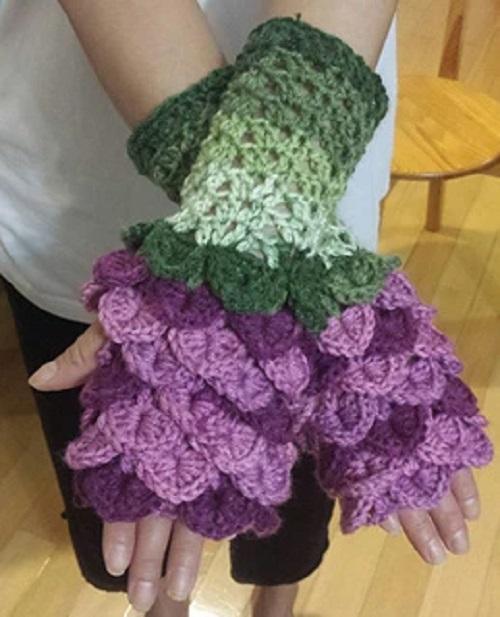 Crochet Dragon Gloves 5