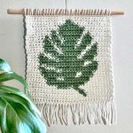 Crochet Monstera Leaf Tapestry