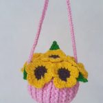 Crochet Sunflower Pot Car Hanging