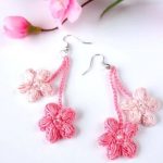 DIY Crochet Cherry Blossom Earrings