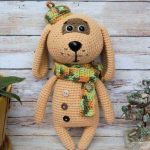 Dog Wearing a Beret and Scarf Crochet Pattern