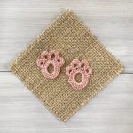 Easy Crochet Paw Print Earrings