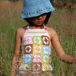 Granny Square Haltered Neck Top for 4-6 Years Old Girl