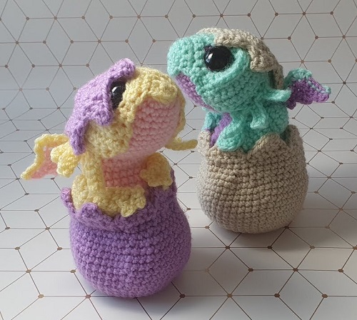 Hatching Baby Dragon Crochet Pattern