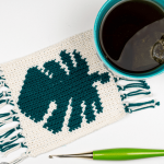 Monstera Leaf Crochet Mug Rug Pattern