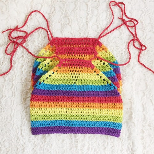 Rainbow Crochet Halter Top Pattern
