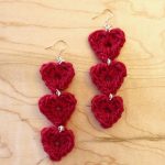 Tiered Heart Crochet Earrings