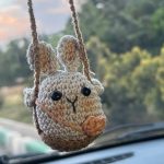 Crochet Bunny Car Mirror Hanger