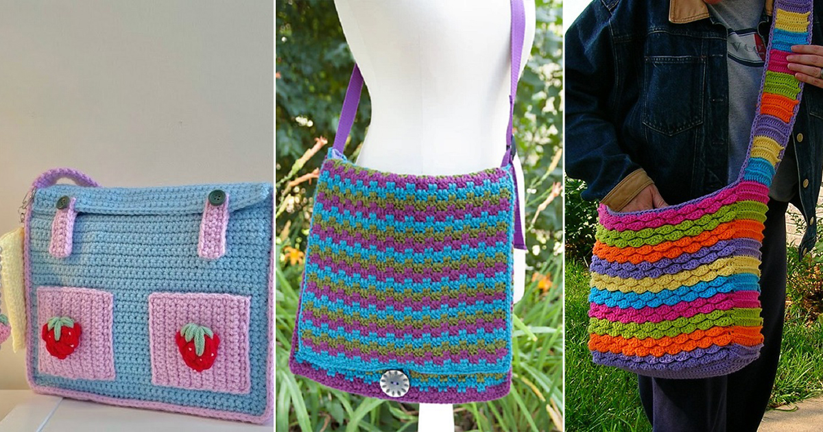 15 Crochet Messenger Bag Free Patterns Crocht