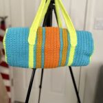 1980s Vintage Crochet Duffle Bag