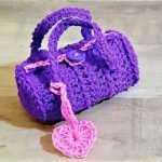 Crochet Mini Duffle Bag with Leaf Charm