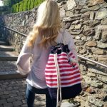 Crochet Duffle Bag with sailor stripes