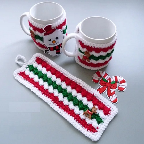 Christmas Crochet Mug Cover