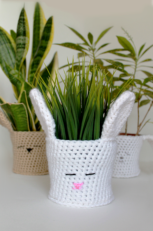 DIY Crochet Animal Plant Holder Ideas 3