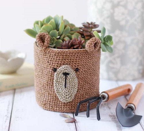 Teddy bear pot cover