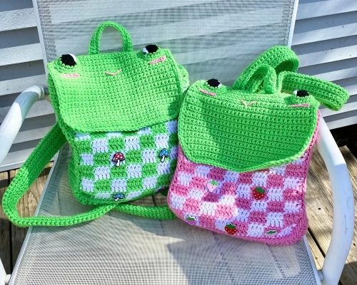 Strawberry & Mushroom Frog Backpacks