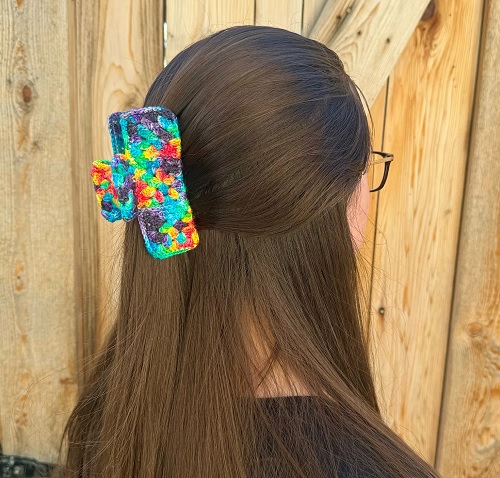 Granny Square Hair Claw