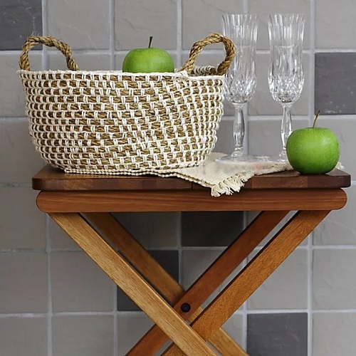Crochet Hemp Basket