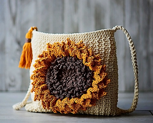 Textured Sunflower Bag