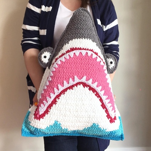 Shark Pillow Free Crochet Pattern