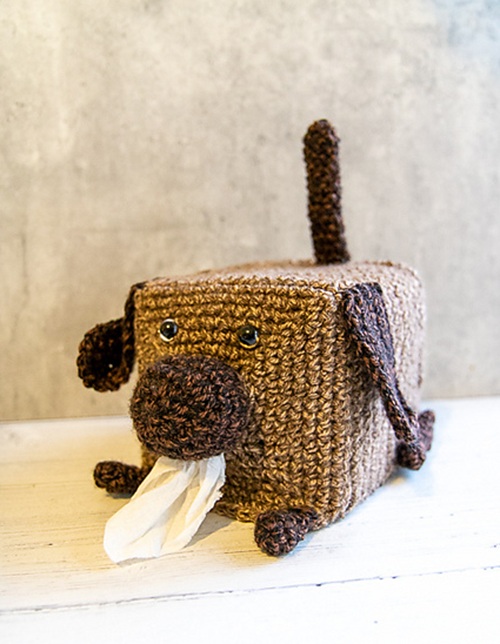 dog tissue Box Cover – Free Pattern
