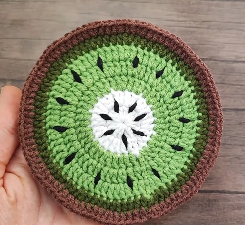 Crochet Coaster: Kiwi Coaster Crochet