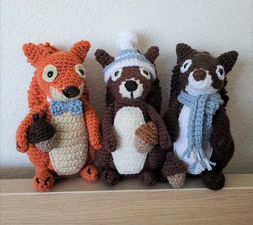 group of Squirrel Free Crochet Patterns