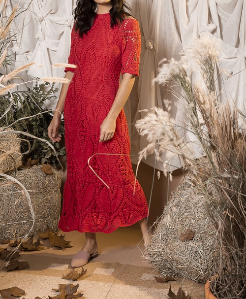 red long dress