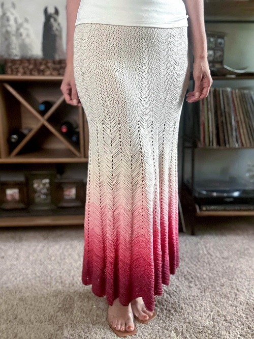 maxi chevron skirt