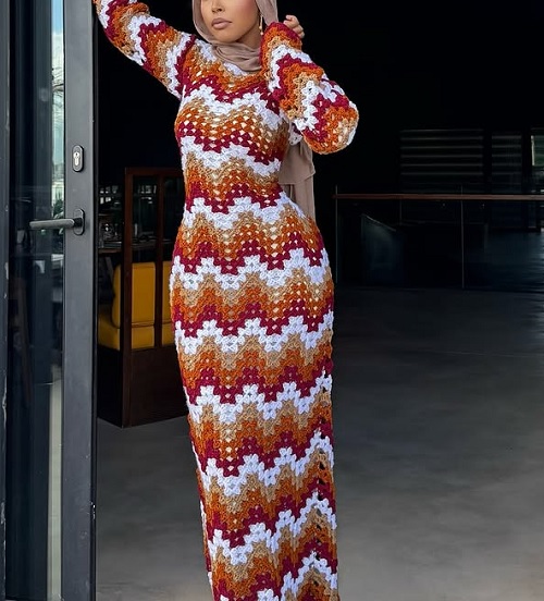 Crochet Chevron Dress Free Patterns 1a