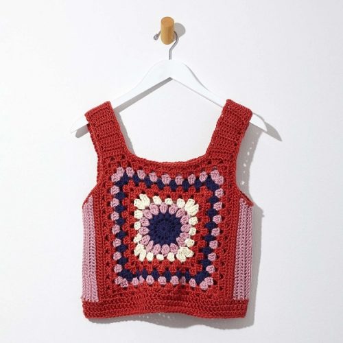 Retro Granny Crochet Top 
