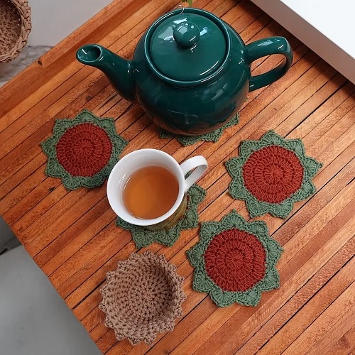 Crochet Plant Coasters Free Patterns 3