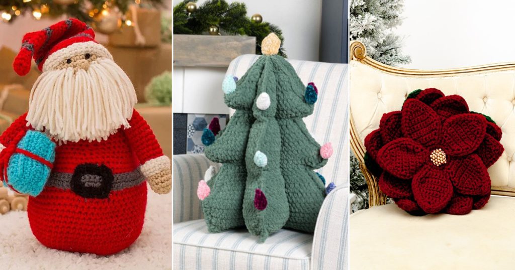 11 Crochet Christmas Pillows Free Patterns - Crocht