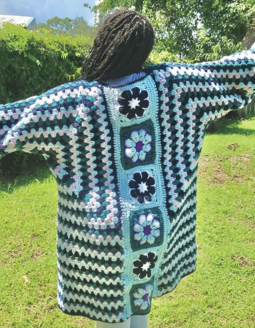 African Flower Hexagon Cardigan