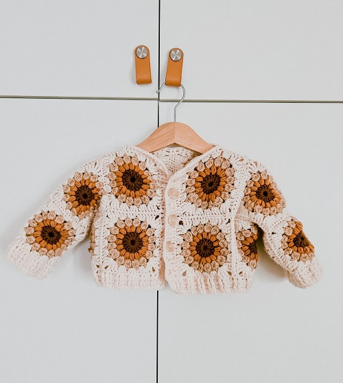 Crochet Granny Square Baby Cardigan Free Patterns